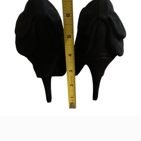 Impo Black Suede Ankle Booties Womens Size 6.5 M Bow - Picture 4 of 5